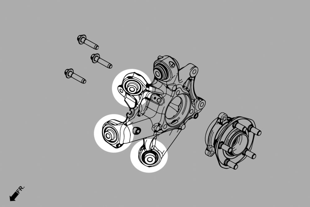 Rear Knuckle Bushing (Harden Rubber) Fit Upper Front / Front / Lower Front for Model Y/3