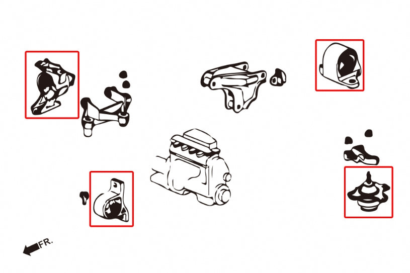 Civic 01-05/ES 1.7 SEDAN AUTOMATIC
HARDEN ENGINE MOUNT 4PCS/SET