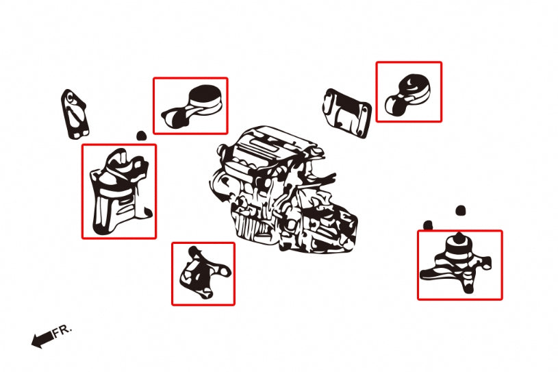 Civic FD K20 JDM TYPE-R HARDEN ENGINE MOUNT
(HARDEN RUBBER) 5PCS/SET