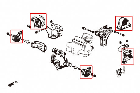 Hardrace Motor Mounts (Street Version) 96-00 Civic