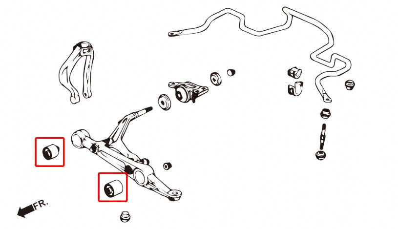 Hardrace Front Lower Arm Bushings Pillow Ball for 92-95 Civic | 94-01 Integra