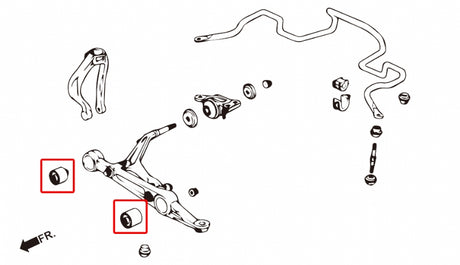 Hardrace Front Lower Arm Bushings Pillow Ball for 92-95 Civic | 94-01 Integra