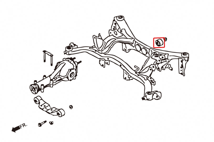 IMPREZA GD/GR/GV LEGACY/BL/BP/BM/BR
REAR DIFFERENTIAL TO SUB-FRAME BUSHING
(HARDEN RUBBER) 2PCS/SET