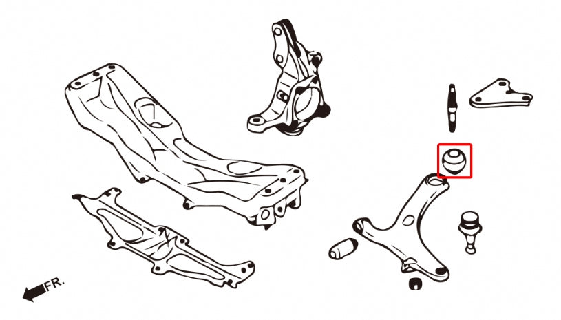 IMPREZA "11- GRB/GVB STI / WRX'14 / STI'14
FRONT LOWER ARM BUSH,R
(PILLOW BALL) OD=76mm / 2PCS/SET