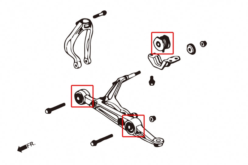 Civic EK USDM 96-99 FRONT LOWER ARM BUSHING(HARDEN RUBBER) 6PCS/SET