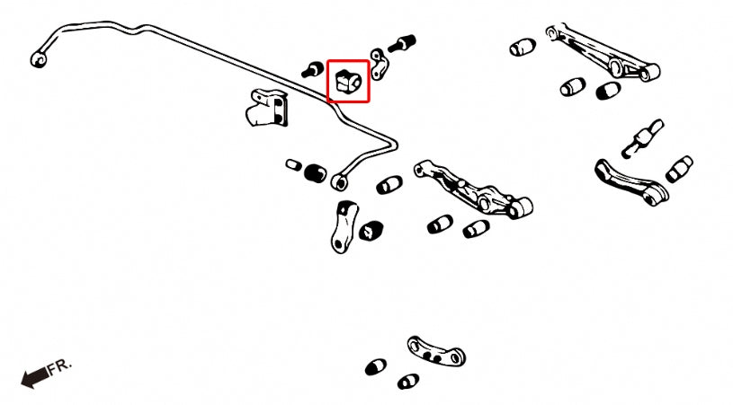 Hardrace 19mm Rear Sway Bar Bushings for Civic EF/EG/EK with 19mm Rear Sway Bar