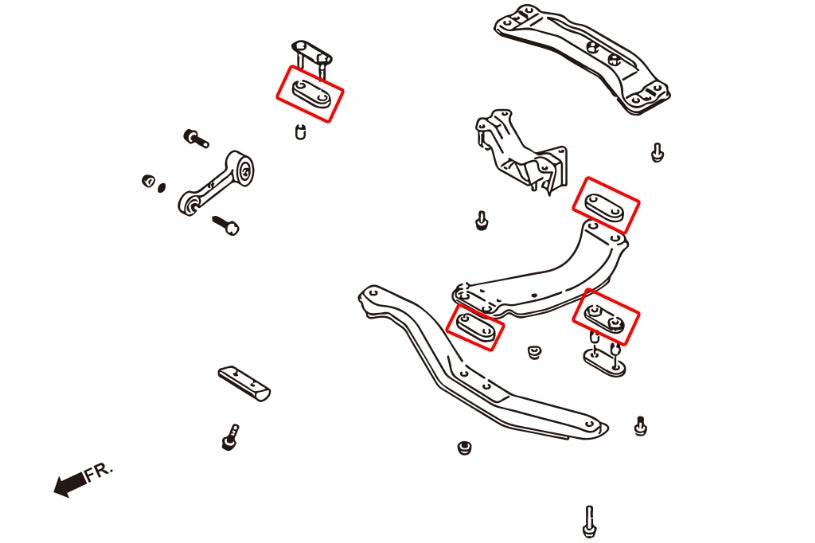 Transmission Crossmember Bushings for Impreza WRX GC / GD / GE / GH / GR / GV / GM / GF / Sti