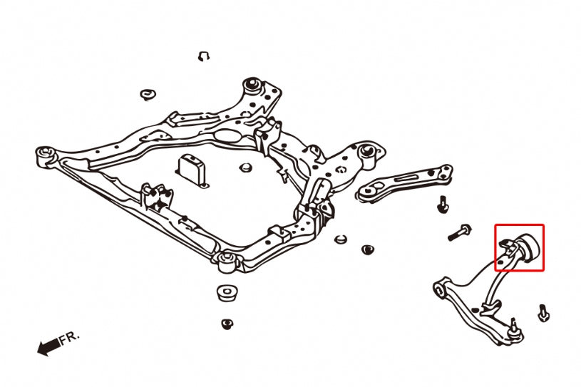 TEANA 04-07/MURANO 03-06
FRONT LOWER ARM BUSH,REAR
(HARDEN RUBBER) 2PCS/SET