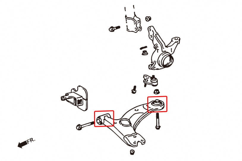 TOYOTA ALTIS FRONT LOWER ARM BUSHING
(HARDEN RUBBER) 4PCS/SET