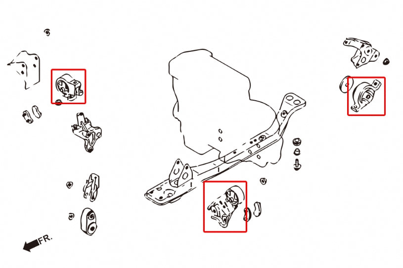 MARCH/MICRA K11 AUTOMATIC (NCVT)
REINFORCED ENGINE MOUNT 3PCS/SET