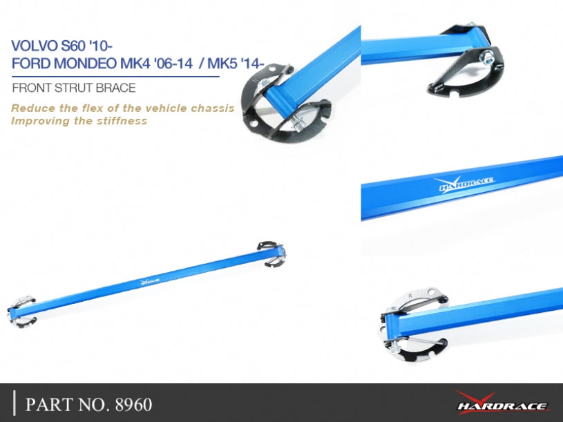 Hardrace Front Strut Bar for Volvo S60 2nd Gen 2010-2018 | V60 2010-2018