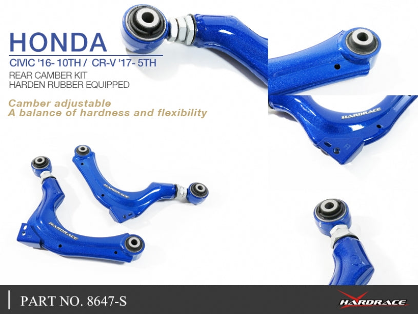 Rear Camber Kit (Harden Rubber) for Civic 10th FC FK | Type-R FK8 | Integra 2022- | Accord 10th | Civic 11th | FL5 Type-R | CR-V 5th 6th