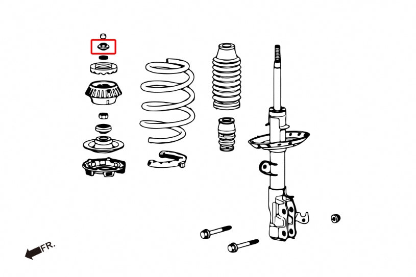 Front Reinforced Absorber Nut for Honda Fit / Jazz 3rd 2013-2020 | Honda Fit / Jazz 4th 2020-Present