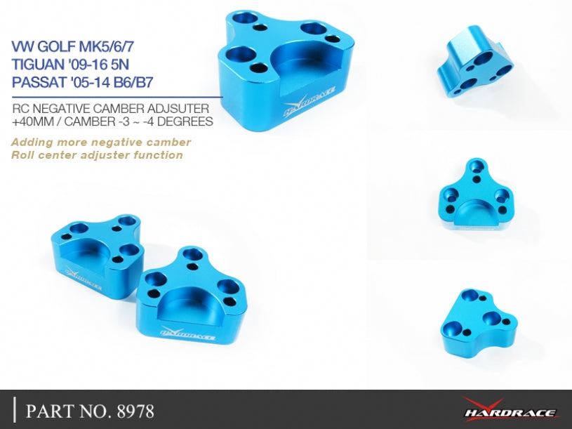 Hardrace VW GOLF MK5/6/ TIGUAN '09-16 5N/ PASSAT '05-14 B6/B7RC - Negative Camber Adjusters +40MM / Camber -3~4 Degrees 2pcs/set