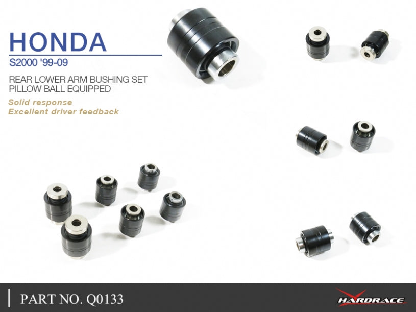 Q0133 | HONDA S2000 '99-09 REAR LOWER ARM BUSHING SET (PILLOW BALL) - 6PCS/SET