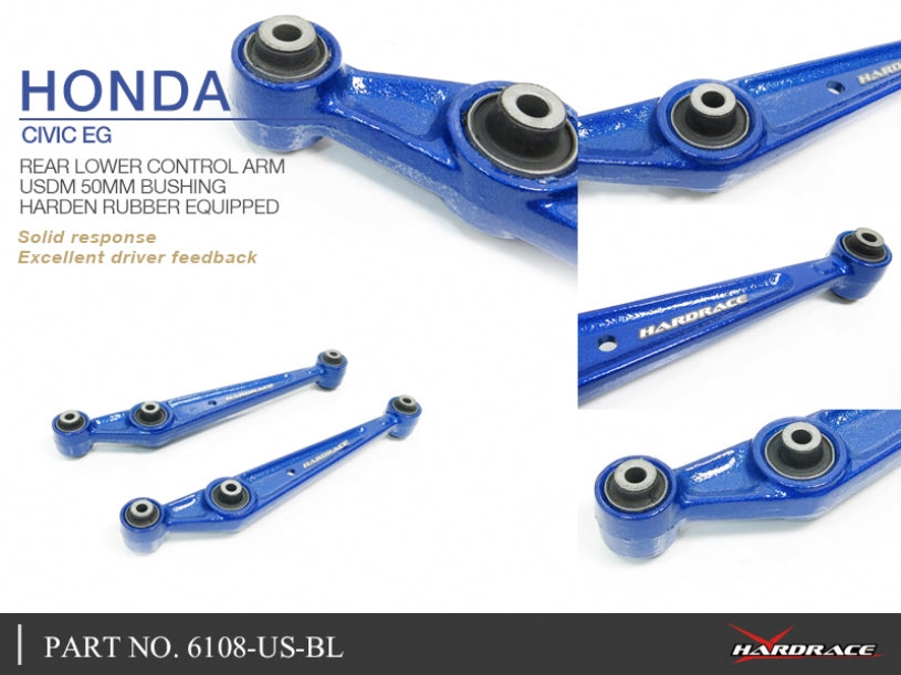 Rear Lower Arms Blue (Harden Rubber) for 92-95 Civic