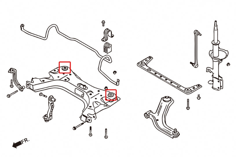 TIIDA'06-12 FRONT CROSS MEMBER BUSH
(HARDEN RUBBER) 2PCS/SET