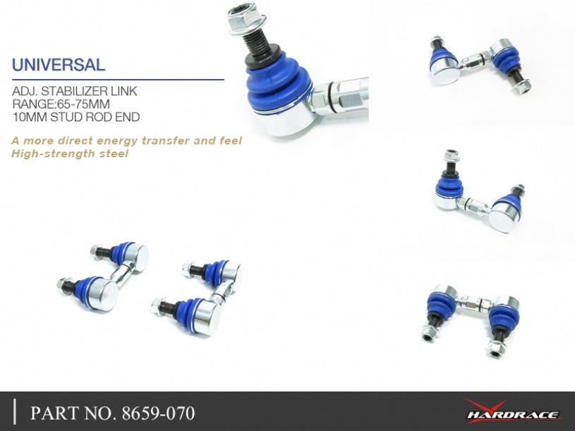 8659-070 | Universal Adjustable Stabilizer Links Range 65-75MM - 10MM Studs End