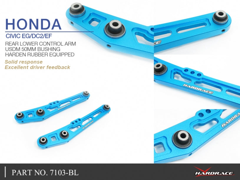 Blue Rear Lower Control Arms(Harden Rubber) Civic EG | Integra DC