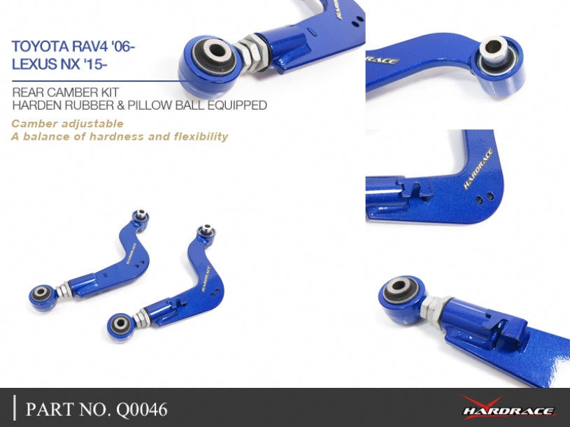 Q0046 | TOYOTA RAV4 '06- /LEXUS NX '15- REAR CAMBER KIT (PILLOW BALL+HARDEN RUBBER) - 2PCS/SET