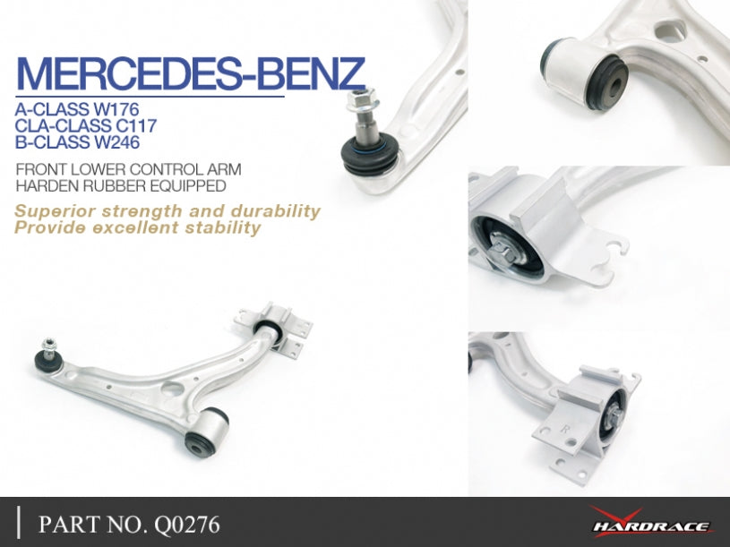 Q0276 | M.BENZ A-CLASS W176/CLA-CLASS C117/B-CLASS W246 FRONT LOWER CONTROL ARM (HARDEN RUBBER) - 2PCS/SET