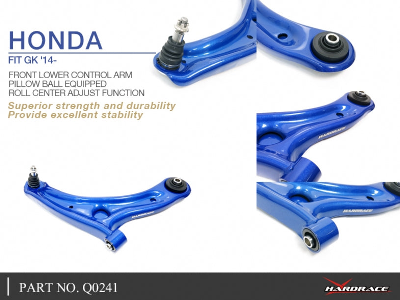 Q0241 | HONDA FIT GK '14- FRONT LOWER CONTROL ARM (ROLL CENTER ADJUSTER/PILLOW BALL) - 2PCS/SET