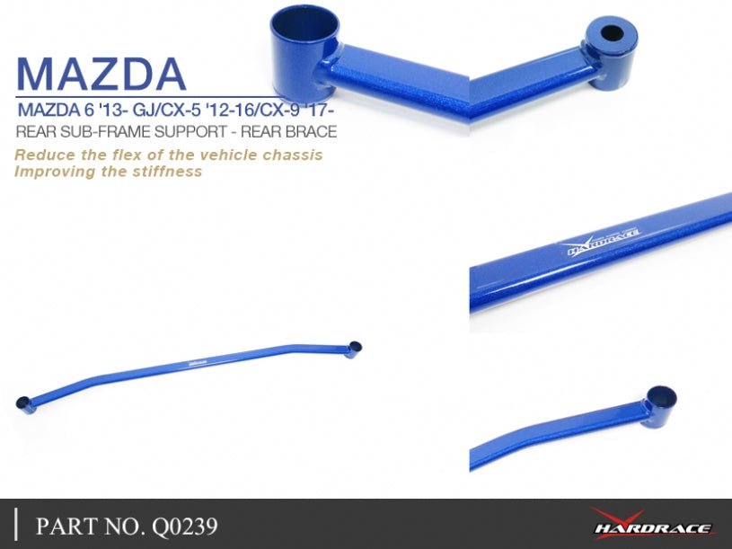 Hardrace Rear Sub-Frame Support Rear Brace for MAZDA 6 '13- GJ/CX-5 '12-16/CX-9 '17-