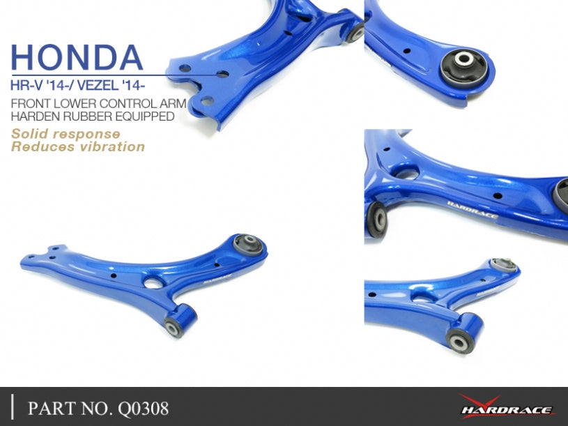 Q0308 | HONDA HR-V '14-/ VEZEL '14- FRONT LOWER CONTROL ARM - OE STYLE (HARDEN RUBBER) - 2PCS/SET
