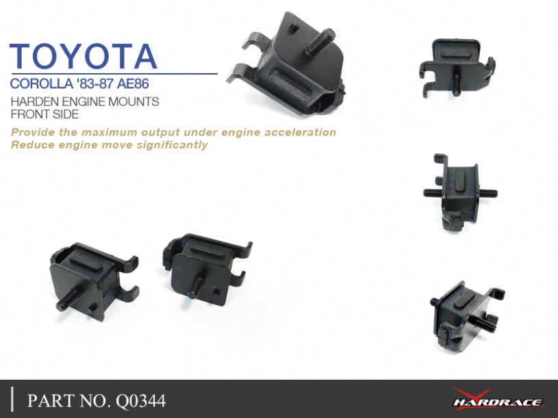 Q0344 | TOYOTA COROLLA '83-87 AE86 HARDEN ENGINE MOUNTS - FRONT - 2PCS/SET