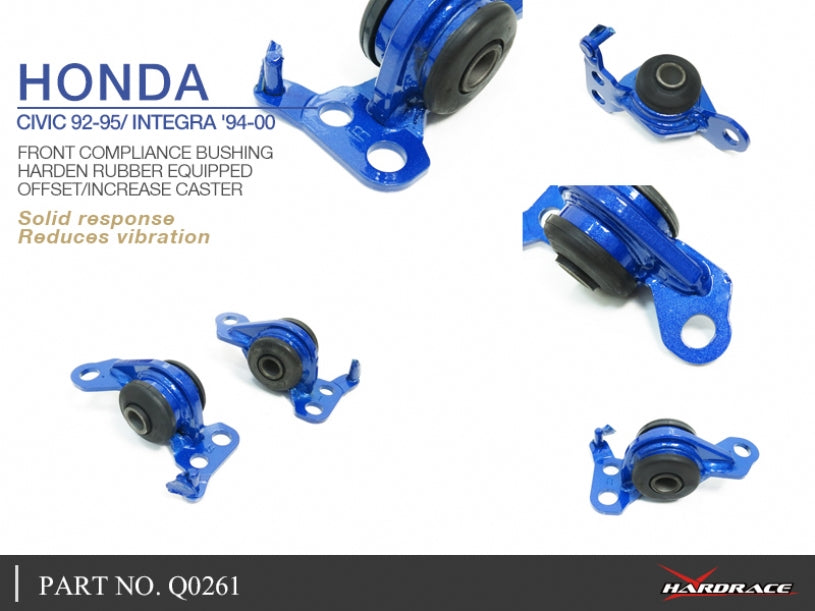 Front Compliance Bushings with Offset Bushings Increase Caster - 92-95 Civic | 94-01 Integra
