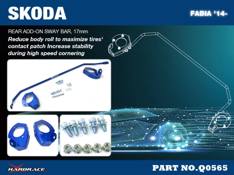 Rear add-on Sway Bar 17mm V.2 for Skoda Fabia '14-