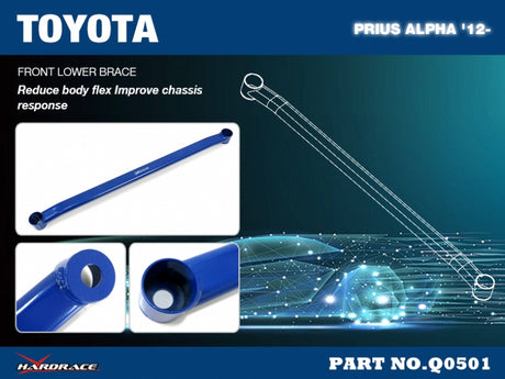 Front lower brace 1pc set for Toyota Prius Alpha '12-