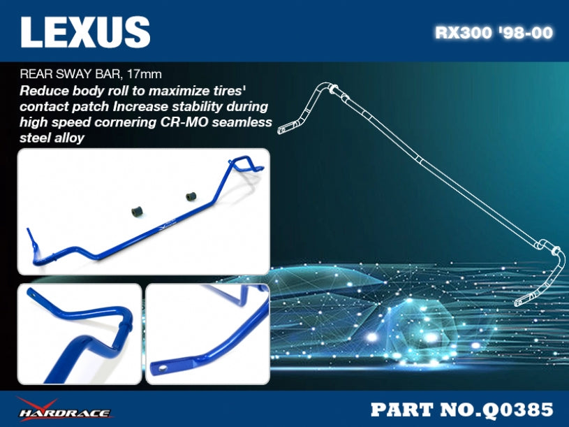 Rear Sway Bar 17mm for Lexus RX300 '98-00 AWD