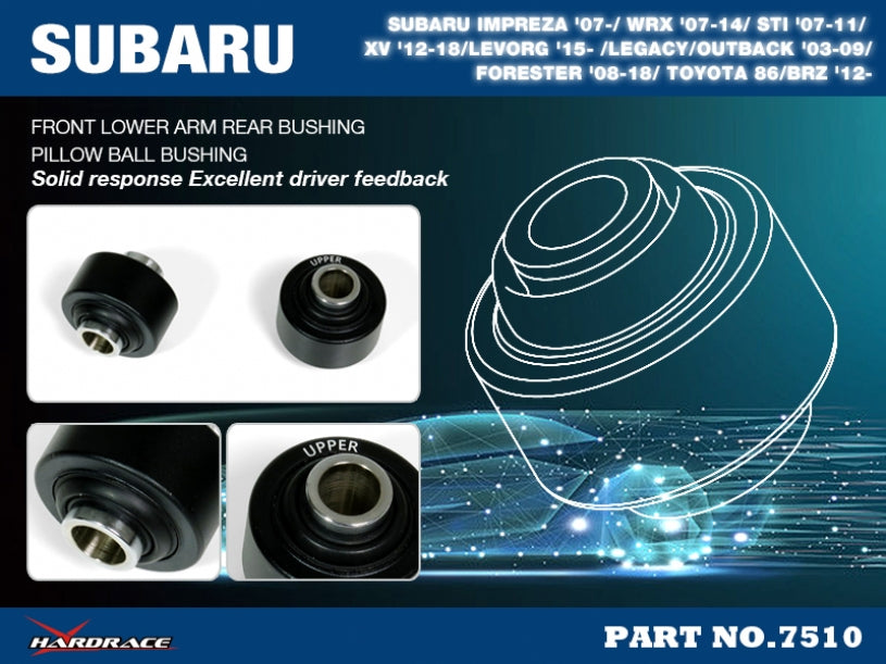 Hardrace Front Lower Arm Bushings -Big- (Pillow Ball) BRZ | FT86 | FR-S 1st Gen