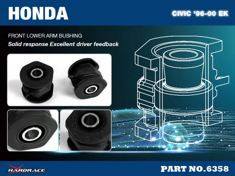 Front Compliance Bushings (Pillow Ball) 2pc Set for 96-00 EK Civic 97-01 CR-V