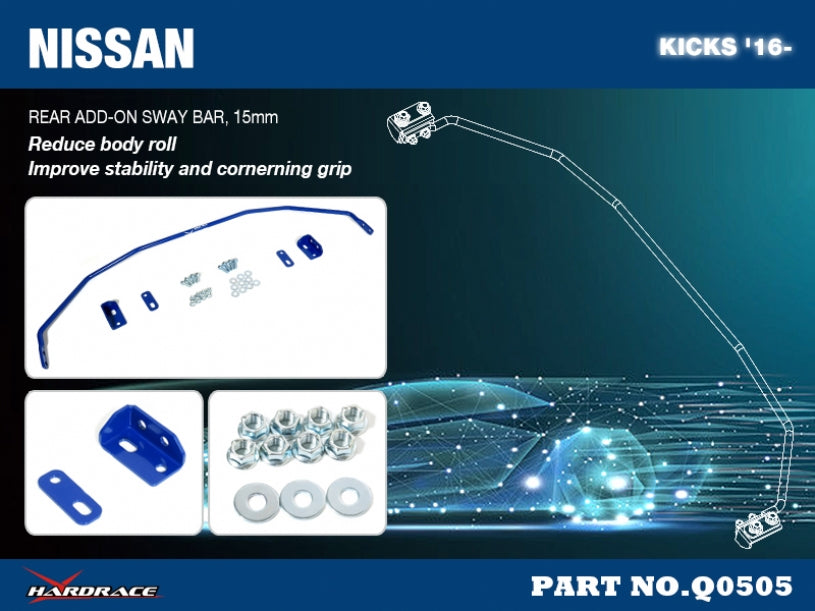 Rear add-on Sway Bar 15mm for Nissan Kicks '16-