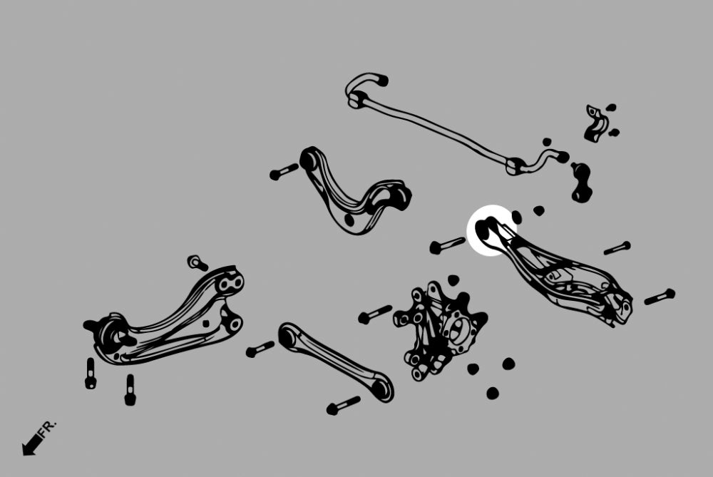 Rear Lower Arm Bushings (Harden Rubber) for Honda Civic 10th FC/FK 2016-2021 | Honda Civic 10th Type-R FK8 2017-2022