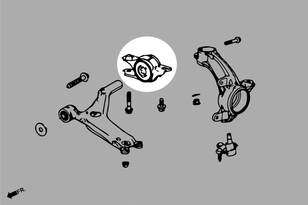 Front Lower Compliance (Harden Rubber Bushings) for Honda Civic 16-21 | Accord 18-22