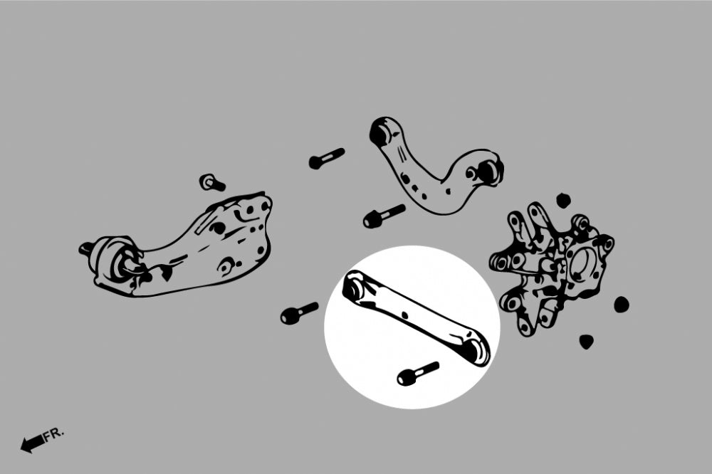 Rear Toe Arm (Harden Rubber Bushings)2pc set for Honda Avancier/UR-V '17-