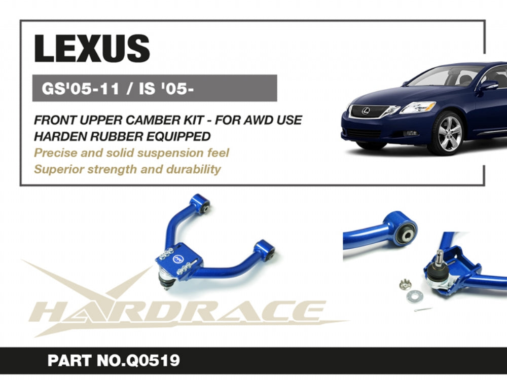Front Upper Camber Kit (Harden Rubber) for Lexus IS 2nd XE20 2006-2013 | IS 3rd XE30 2014- | GS 3rd GRS19 2006-2011 | MARK X / REIZ 1st GRX120 2004-2009 | Crown GRS 18# / 20# / GWS204 03-12