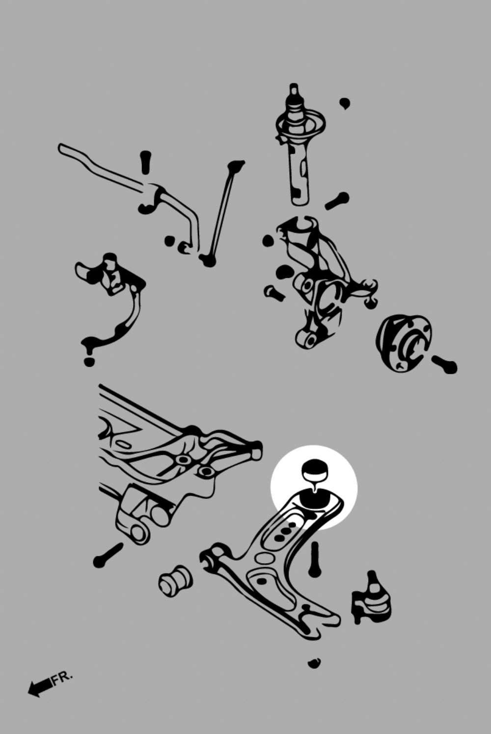 Q0077 Front Lower Arm Rear Bushing (Pillow Ball) - Audi MK3/4 Q2/3-VW Mk7/8,B8,A11,3H,Touran 2nd-Skoda Mk3,B8,A2,A1