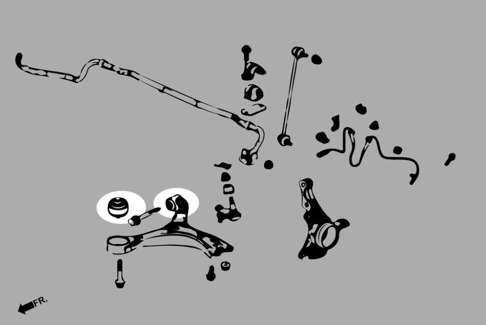 Hardrace Front Lower Arm Bushings (Harden Rubber) for 2014-2015 Civic Si