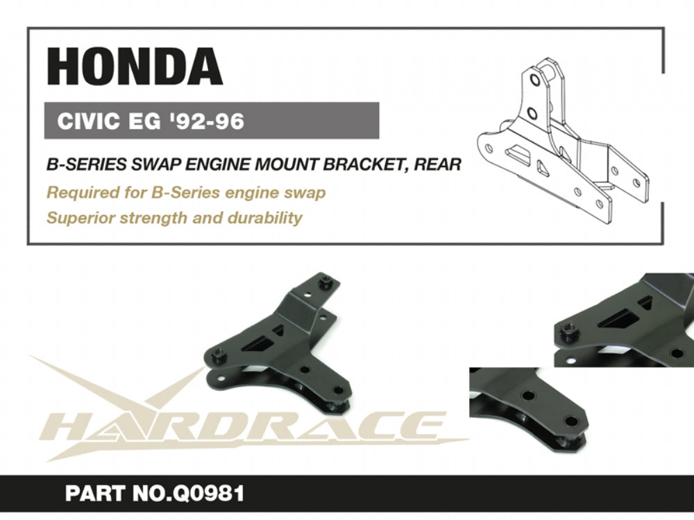 B-Series Engine Rear Mount T Bracket for 92-95 Civic