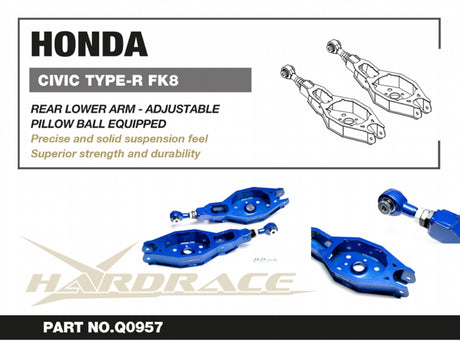Rear Lower Arms (Pillow Ball) for Integra 4th Gen 2022-up | Civic 10th Gen 2016-on | FK8 FL5 Type-R