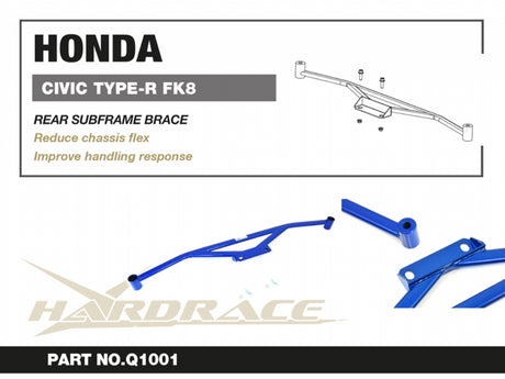 Rear Subframe Brace for Civic 10th FC, FK, Type-R | Civic 11th FE, FL, FL5 Type-R