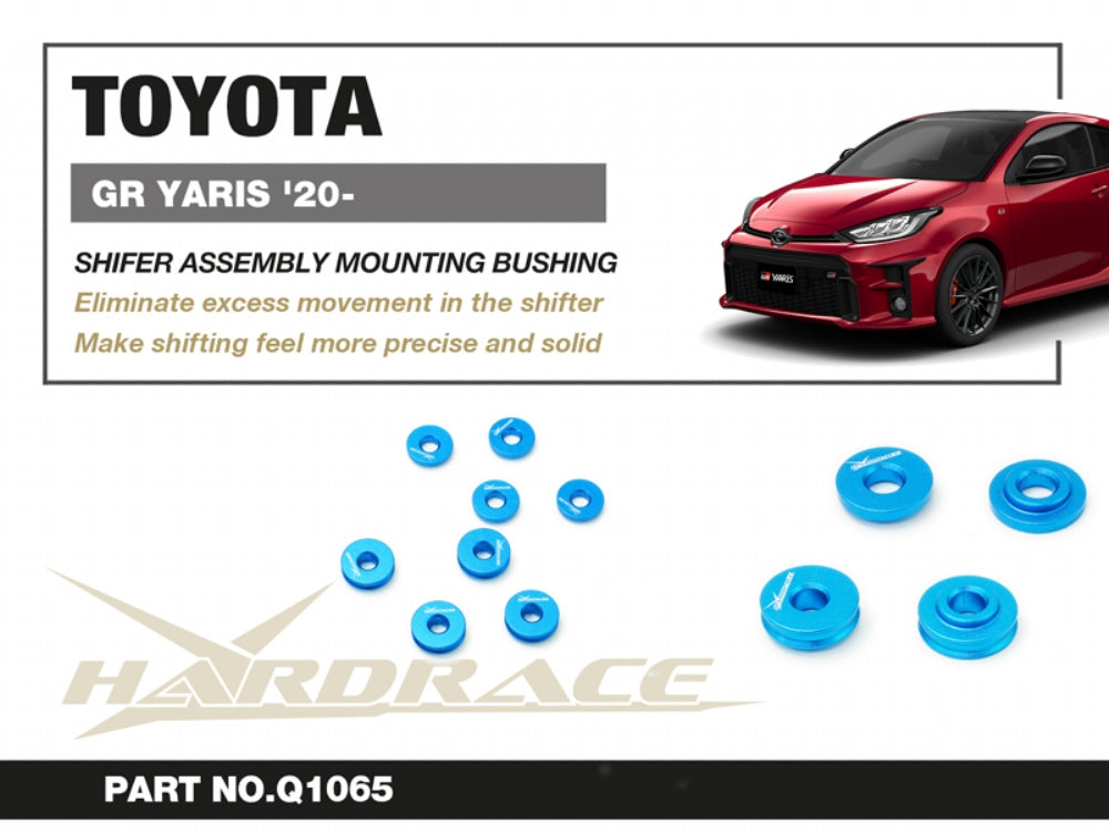 Hardrace TOYOTA GR YARIS '20- | Shifter Assembly Mounting Bushing Solid Aluminum 8pcs/set