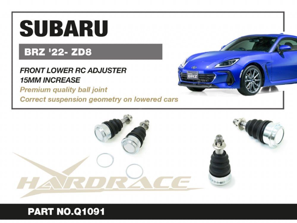 Hardrace SUBARU BRZ '22- Front Lower Roll Center Adjusters- 2pcs/set 15mm increase