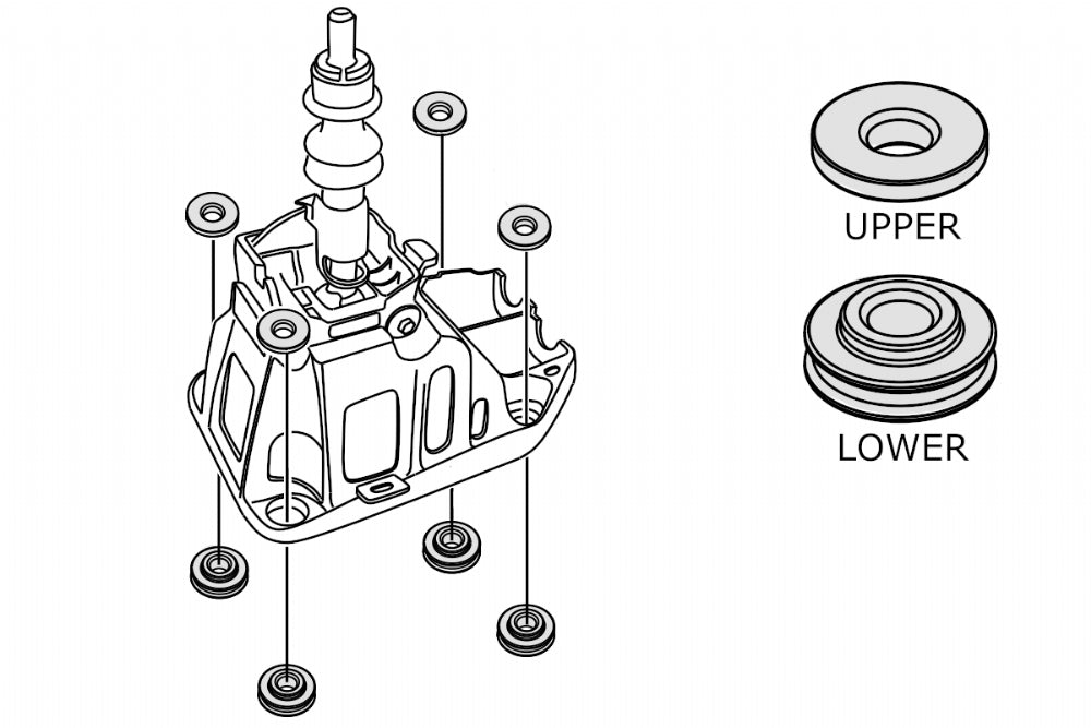Shifter Assembly Mounting Bushings (Solid Aluminum) 8pcs/set for GR Yaris '20-