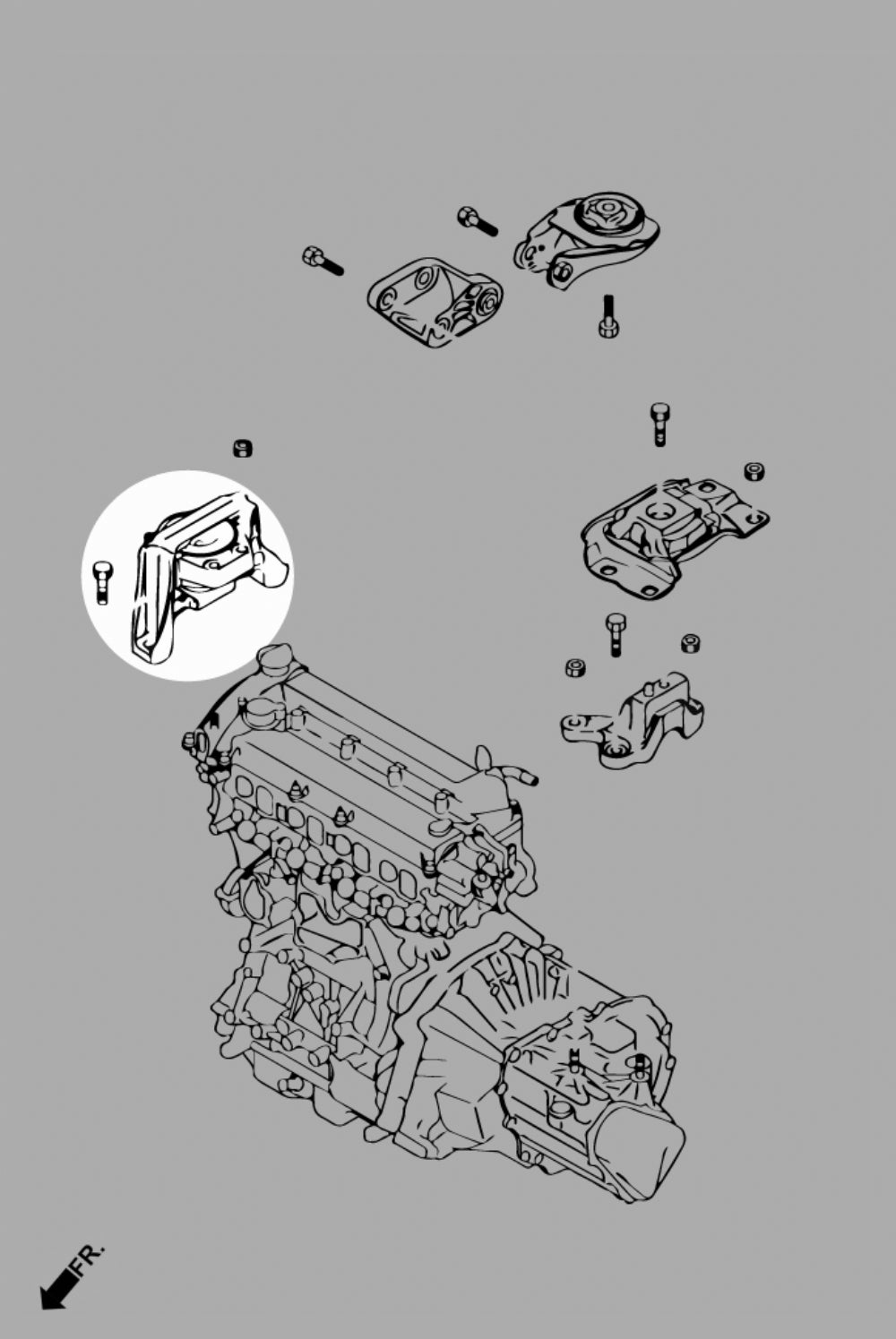 Hardrace MAZDA 3 '09-13 2.3T/2.5L Right Side Engine Mount 1pc/set
