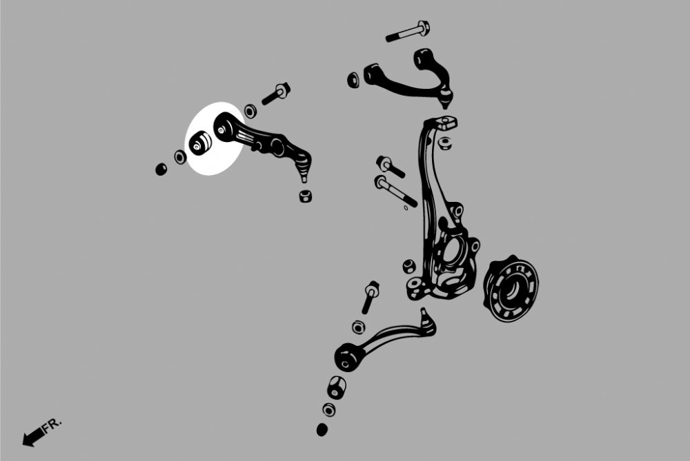 Front Lower Rear Arm Bushing - Inner Side (Harden Rubber)